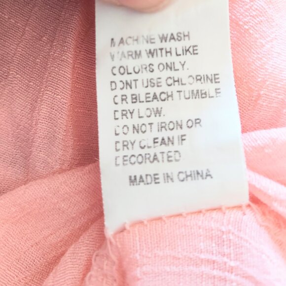 Vivid Importers NY Women’s 1X Crocheted Crepe Tunic Top Pink - Picture 10 of 11